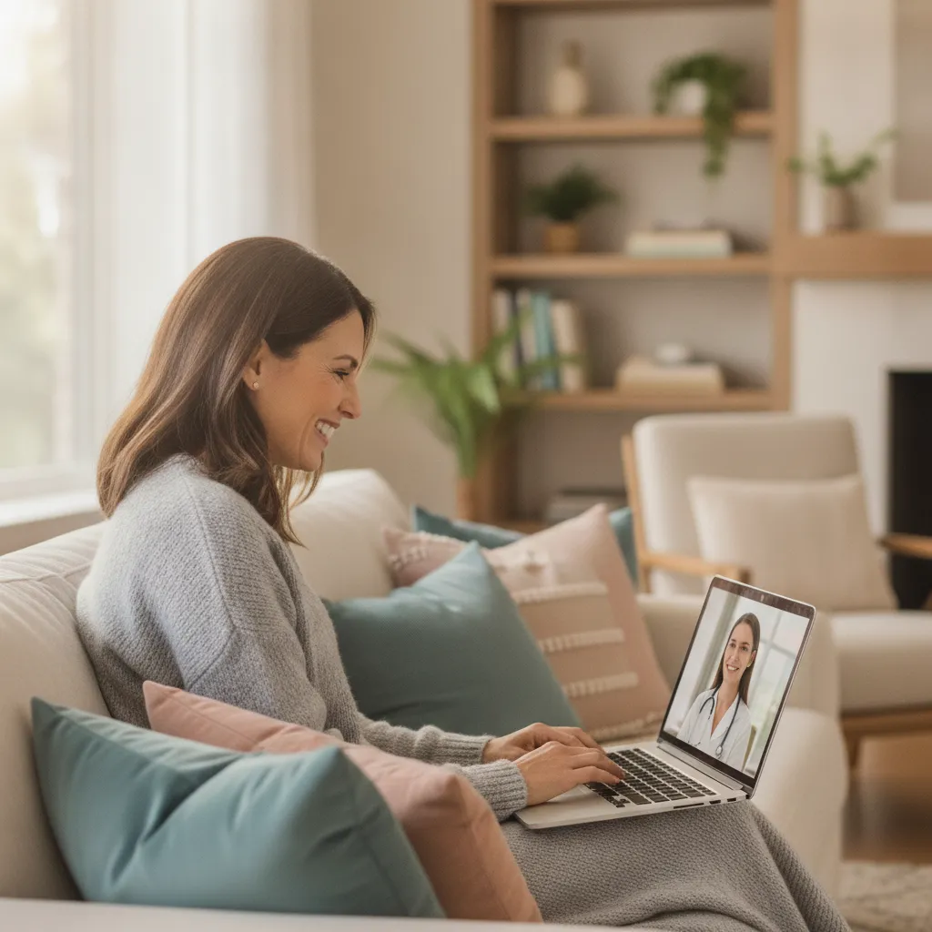 Doctor conducting a telehealth video consultation